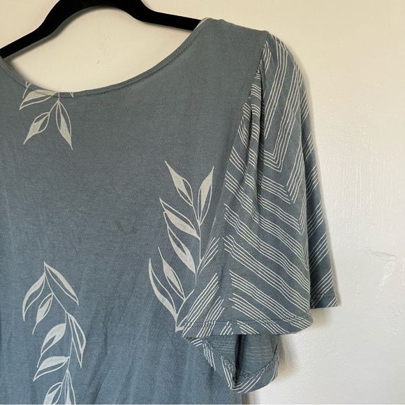 Lucky Brand Blue Short Sleeve Front Wrap & Toe Shirt Casual Comfy Top - Picture 6 of 7